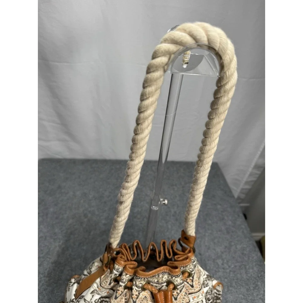 Eddie Bauer‎ Drawstring Bag Canvas Leather Vintage